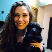 Clara holding her puppy dog